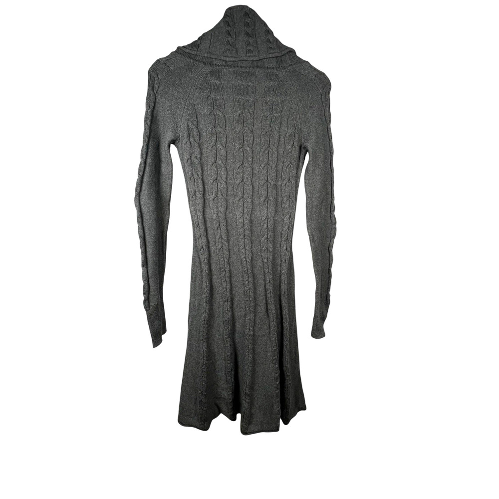 Athleta Womens Gray Cable Knit Cowl Neck Sweater Dress Long Sleeve Size Small - Picture 5 of 10